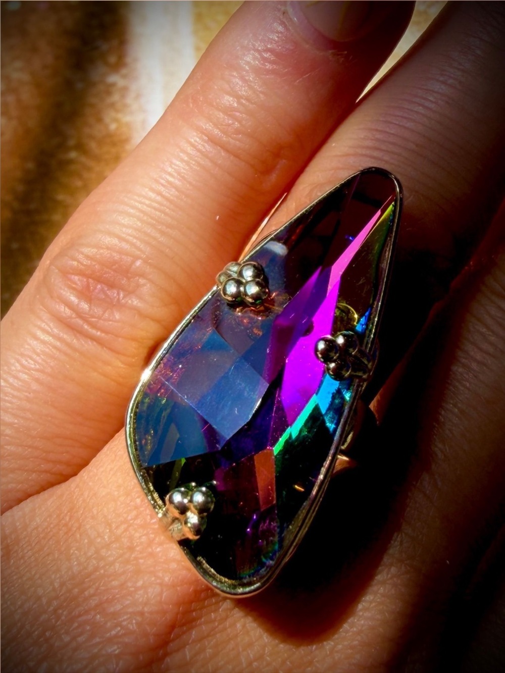 Feed Me Gems Volcano Aura Ring